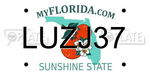 LUZJ37 Florida License Plate