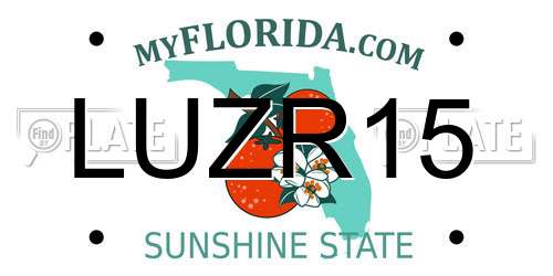 LUZR15 Florida License Plate