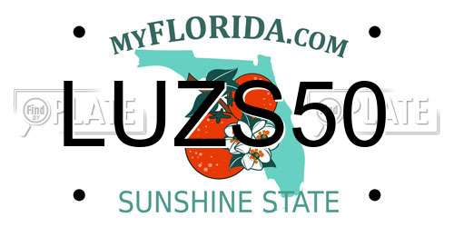 LUZS50 Florida License Plate