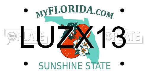 LUZX13 Florida License Plate