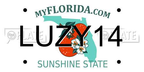 LUZY14 Florida License Plate