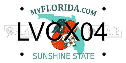 LVCX04 Florida License Plate
