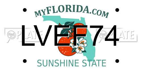 LVEF74 Florida License Plate