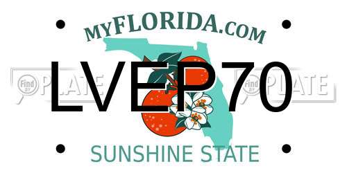 LVEP70 Florida License Plate