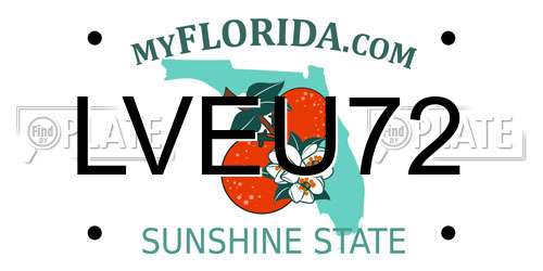 LVEU72 Florida License Plate