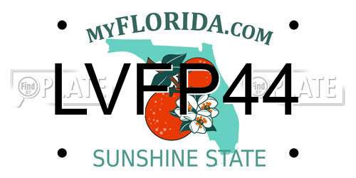 LVFP44 Florida License Plate