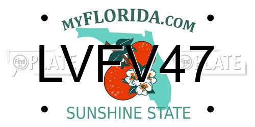 LVFV47 Florida License Plate