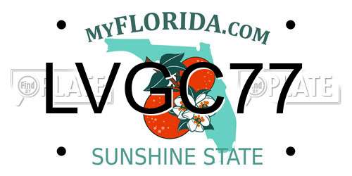 LVGC77 Florida License Plate