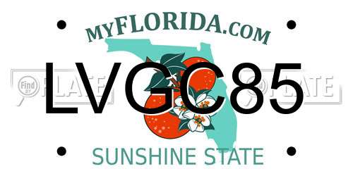 LVGC85 Florida License Plate