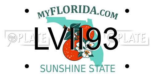 LVII93 Florida License Plate