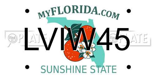 LVIW45 Florida License Plate