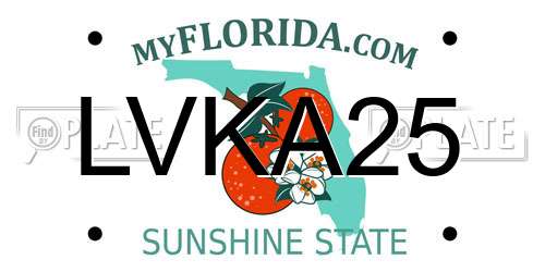 LVKA25 Florida License Plate