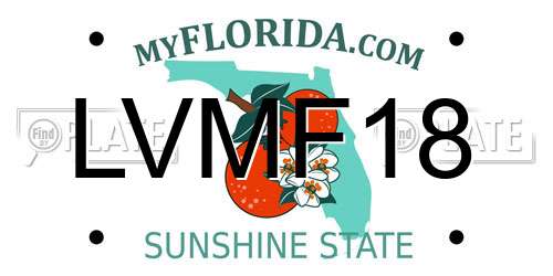 LVMF18 Florida License Plate