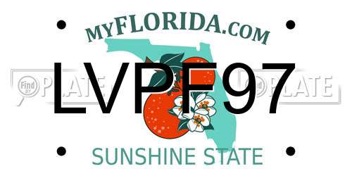 LVPF97 Florida License Plate