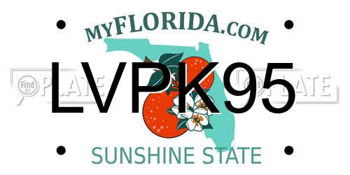 LVPK95 Florida License Plate