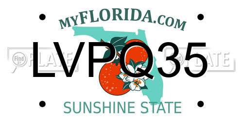LVPQ35 Florida License Plate
