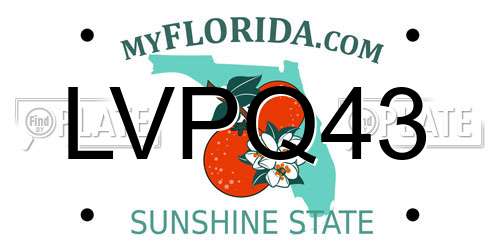 LVPQ43 Florida License Plate