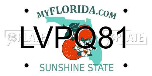 LVPQ81 Florida License Plate