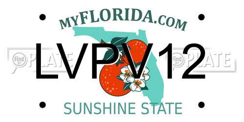 LVPV12 Florida License Plate