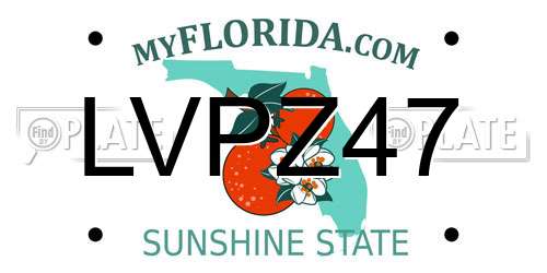 LVPZ47 Florida License Plate