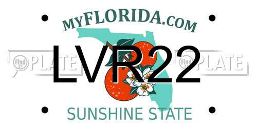 LVR22 Florida License Plate