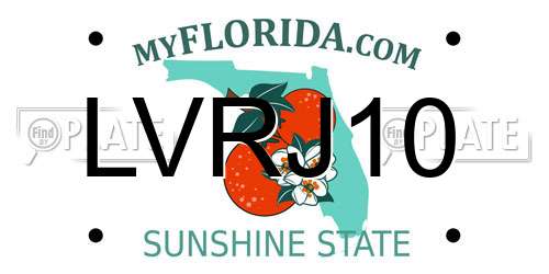 LVRJ10 Florida License Plate