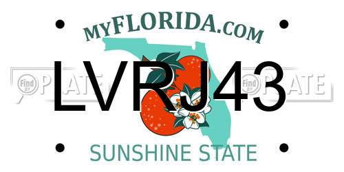 LVRJ43 Florida License Plate