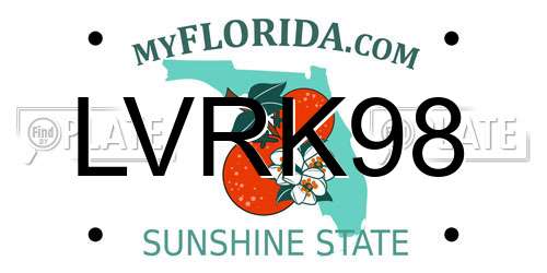 LVRK98 Florida License Plate