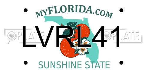 LVRL41 Florida License Plate