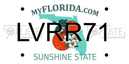 LVRR71 Florida License Plate