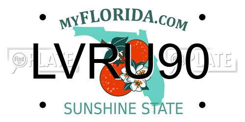 LVRU90 Florida License Plate