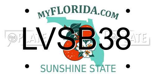 LVSB38 Florida License Plate