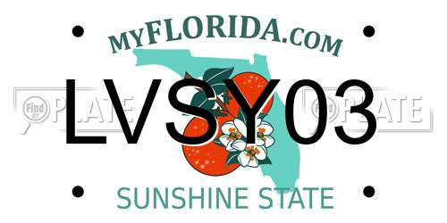 LVSY03 Florida License Plate
