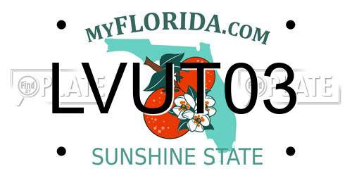 LVUT03 Florida License Plate