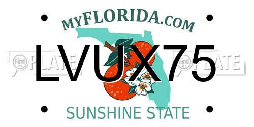 LVUX75 Florida License Plate