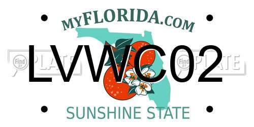 LVWC02 Florida License Plate