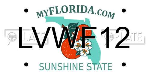 LVWF12 Florida License Plate