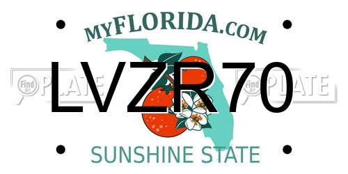 LVZR70 Florida License Plate