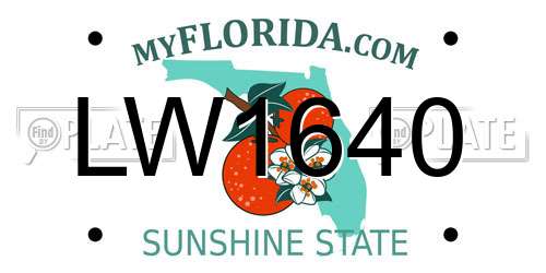 LW1640 Florida License Plate
