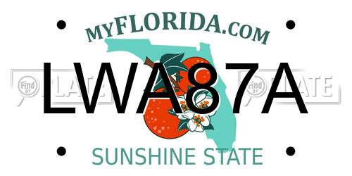 LWA87A Florida License Plate