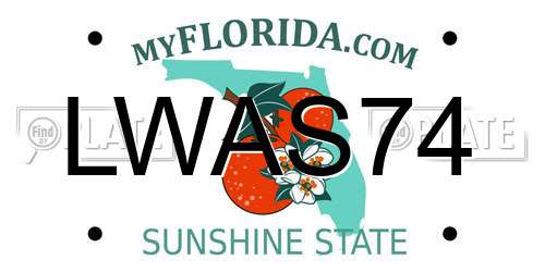 LWAS74 Florida License Plate
