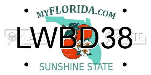 LWBD38 Florida License Plate