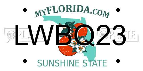 LWBQ23 Florida License Plate