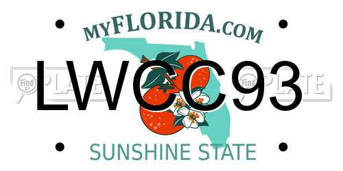 LWCC93 Florida License Plate