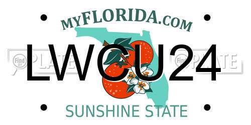 LWCU24 Florida License Plate
