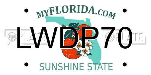 LWDP70 Florida License Plate