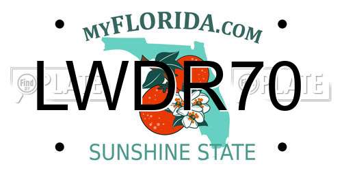 LWDR70 Florida License Plate