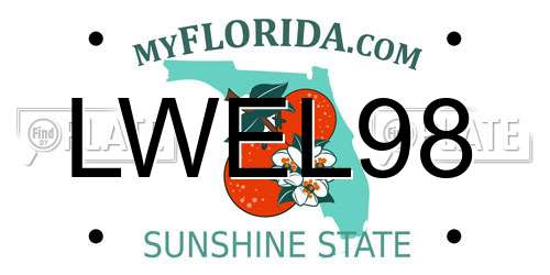 LWEL98 Florida License Plate