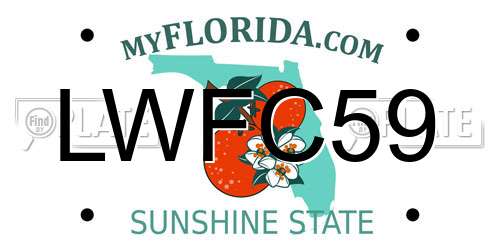 LWFC59 Florida License Plate