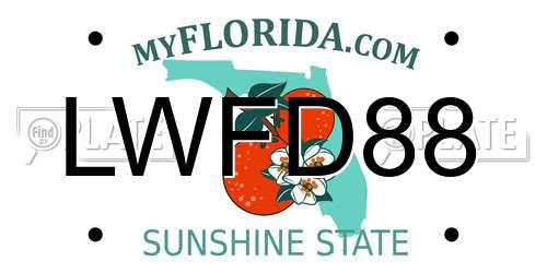 LWFD88 Florida License Plate
